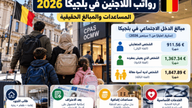 رواتب اللاجئين في بلجيكا 2026 ومبالغ المساعدات والدخل الاجتماعي