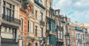 سطر بيوت في مدينة بروكسل