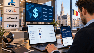 حساب بالدولار في بلجيكا ومقارنة Wise وRevolut وKBC